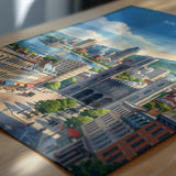 Montreal Canada Travel Print, Montreal Skyline Wall Art, Old Montreal Poster, Mount Royal Illustration, Quebec City Travel Decor