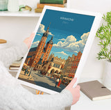 Krakow Poland Poster, St Mary’s Basilica Wall Art, Main Market Square Print, Polish Travel Poster, Krakow Gift