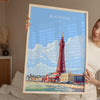 Blackpool Travel Print Wall Art, Travel Poster of Blackpool, England, Lancashire Seaside Art Lovers Gift, Travel Art Gift