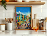 La Boca Buenos Aires Travel Poster, Caminito Wall Art, Colourful Argentina Print, Buenos Aires Illustration, Vintage Style South America