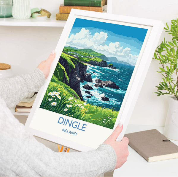 Dingle Poster, Travel Print of Dingle, County Kerry, Ireland Coast, Travel Wall Art Gift