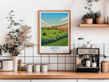 Bath Travel Print, Travel Poster of Bath, England, Cotswolds Art, Bath Gift, Avon Wall Art Print NQ Media Designs
