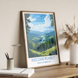 Kielder Forest Travel Print, Travel Poster of Kielder Forest, Kielder Water Reservoir, Kielder Forest Art, Northumberland Gift, NQ Media Designs