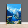 Trolltunga Travel Poster, Travel Print of Fjords, Norway Poster, Trolltunga Art Gift, Norway Art Lovers Travel Gift