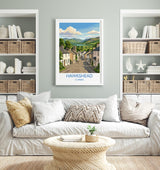 Hawkshead Print, Lake District Wall Art with Border, Cumbria Poster, England Travel Print, Hawkshead Gift Print
