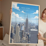 New York City Art Print, Manhattan Skyline Art Gift, Empire State Building Poster NQ Media Designs