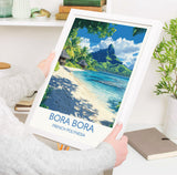 Bora Bora Travel Poster Wall Art, Travel Print of Bora Bora, French Polynesia, South Pacific Islands Art Lovers Gift NQ Media Designs