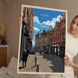 Leeds Travel Wall Art Poster, Travel Print of Leeds, West Yorkshire Wall Print, English City Art Gift NQ Media Designs