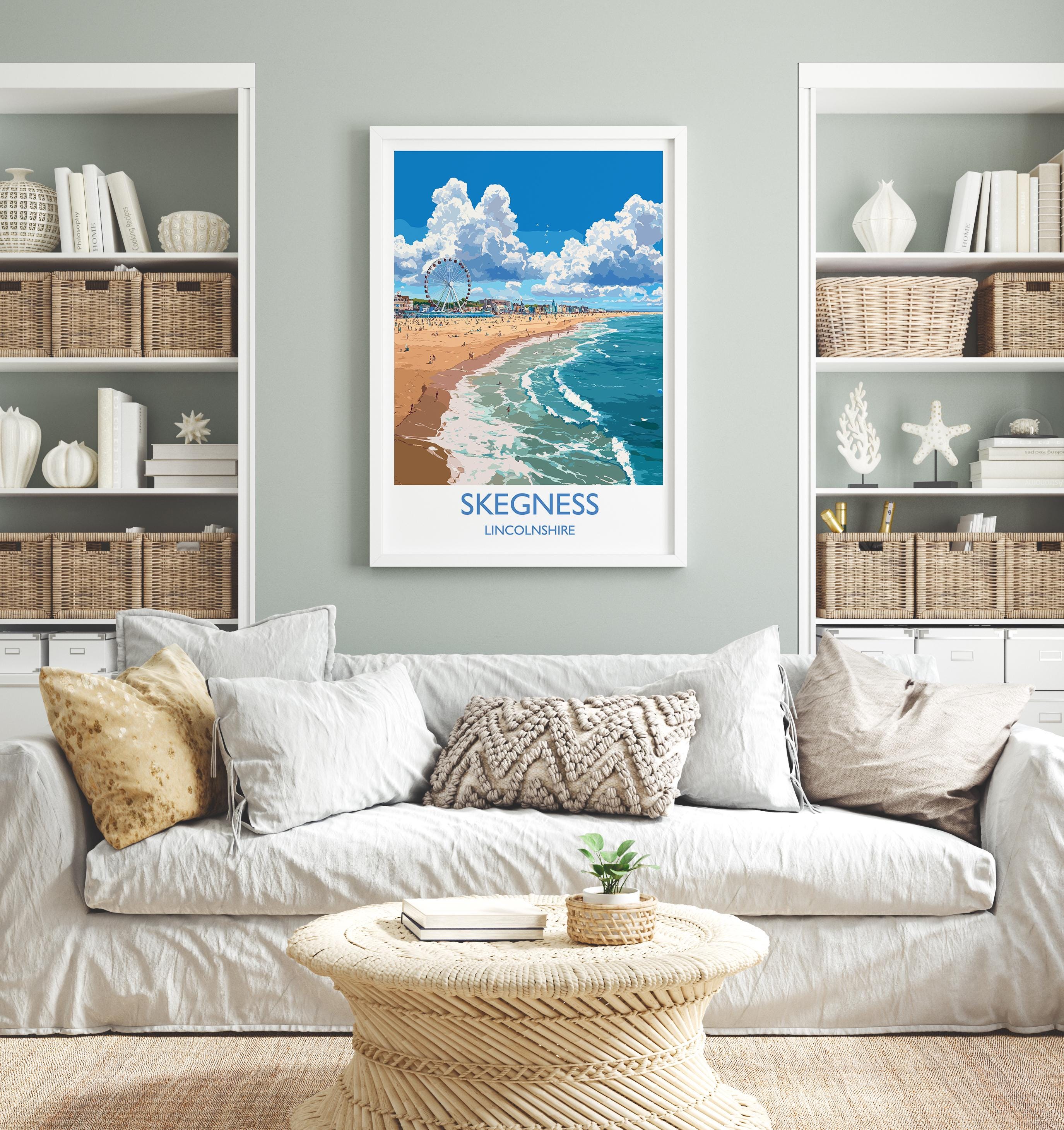 Skegness Travel Poster Wall Art, Travel Print of Skegness, England, Lincolnshire Seaside Art Lovers Gift, Travel Art Gift NQ Media Designs