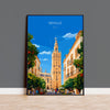 Seville Travel Poster, Travel Print of Seville, Spain Poster, Seville Wall Art Lovers Gift, Spain Art Gift