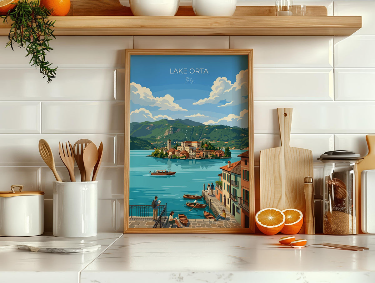 Lake Orta Travel Poster | Isola San Giulio, Italy Wall Art