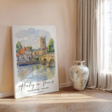 Henley on Thames Poster, Travel Print of Henley,Henley on Thames Watercolour Art Lovers Gift,Oxfordshire, English Countryside Wall Art NQ Media Designs