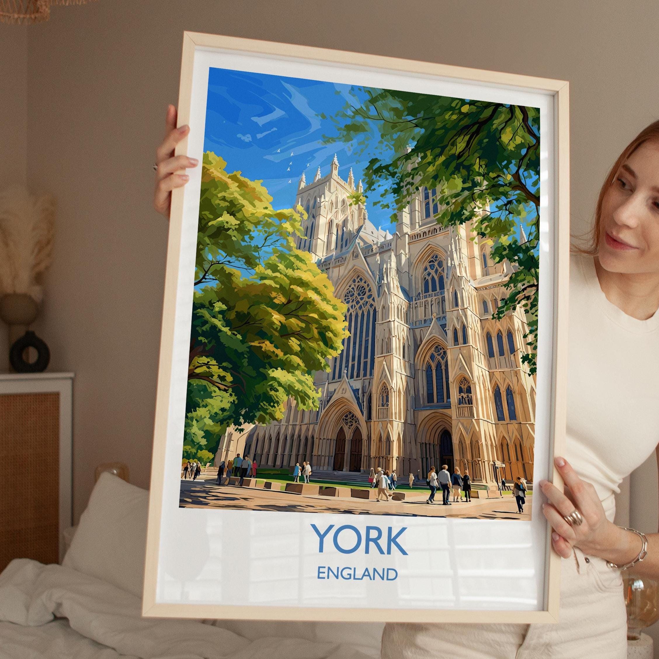 York Travel Poster Wall Art, City of York Travel Print, English Cities Art Gift, Wall Art Print NQ Media Designs