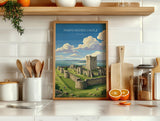 Portchester Castle Poster, Hampshire Wall Art, Norman Castle Print, England Travel Poster, Portchester Gift