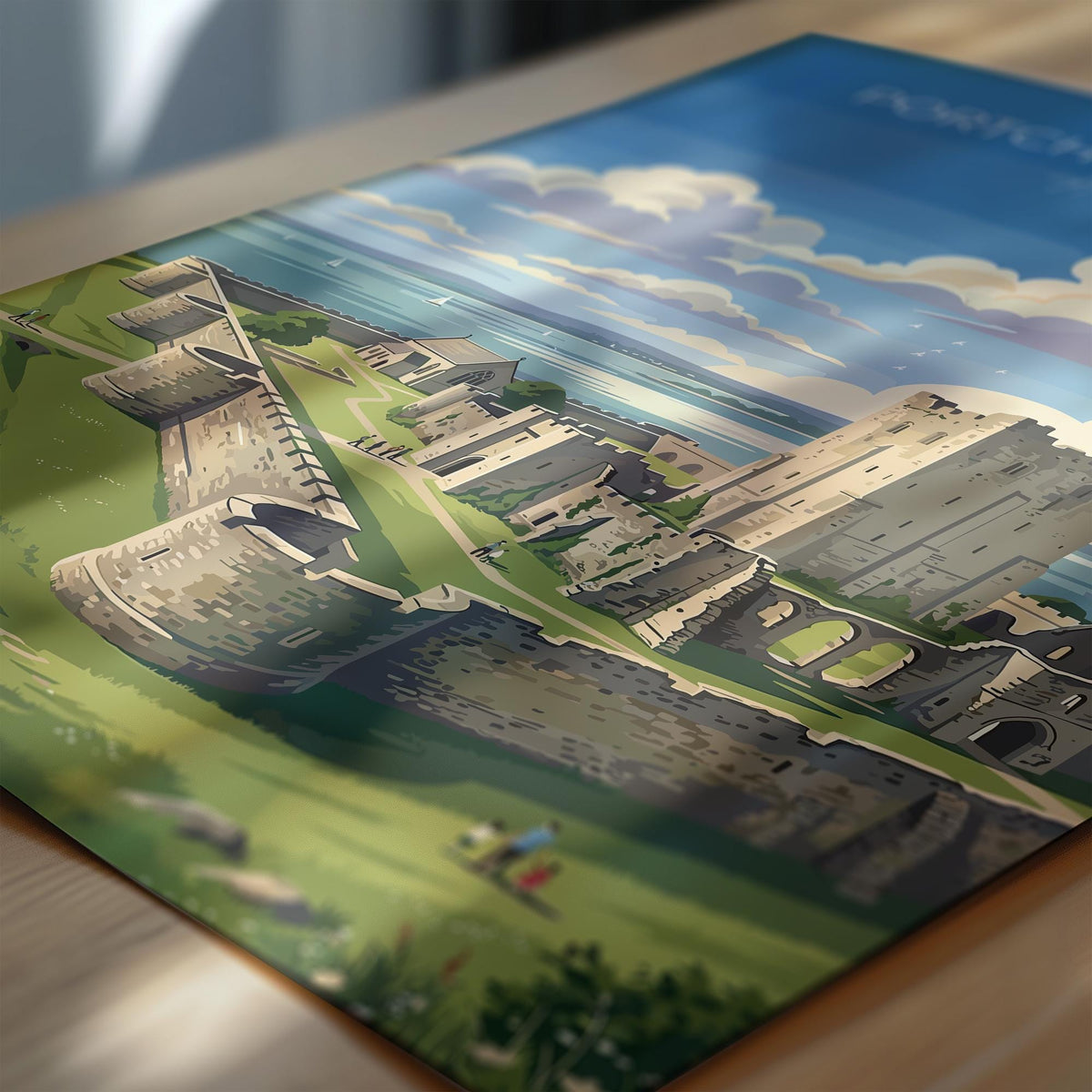 Portchester Castle Poster, Hampshire Wall Art, Norman Castle Print, England Travel Poster, Portchester Gift