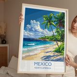 Mexico Travel Print Wall Art, Travel Poster of Mexico, Mexico Coast Art Gift, Mexico Art Lovers Gift, NQ Media Designs