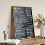 Favourite Places Travel Gift, Travel Destinations, Airport Departure Print Wall Art, Personalised Memories Poster, Holiday Art Lovers Gift NQ Media Designs