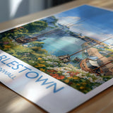 Charlestown Travel Print, Travel Poster of Charlestown, England, Cornwall Art, Charlestown Art Lovers Gift, Wall Art Print NQ Media Designs