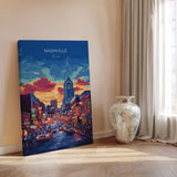 Nashville Travel Poster Wall Art, Travel Print of Nashville, Nashville Art Lovers Gift, Tennessee USA Art Gift NQ Media Designs