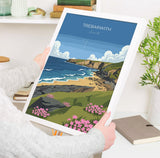 Trebarwith Travel Poster, Travel Print of Trebarwith, England, Cornwall Art, Trebarwith Art Lovers Gift, Wall Art Print NQ Media Designs