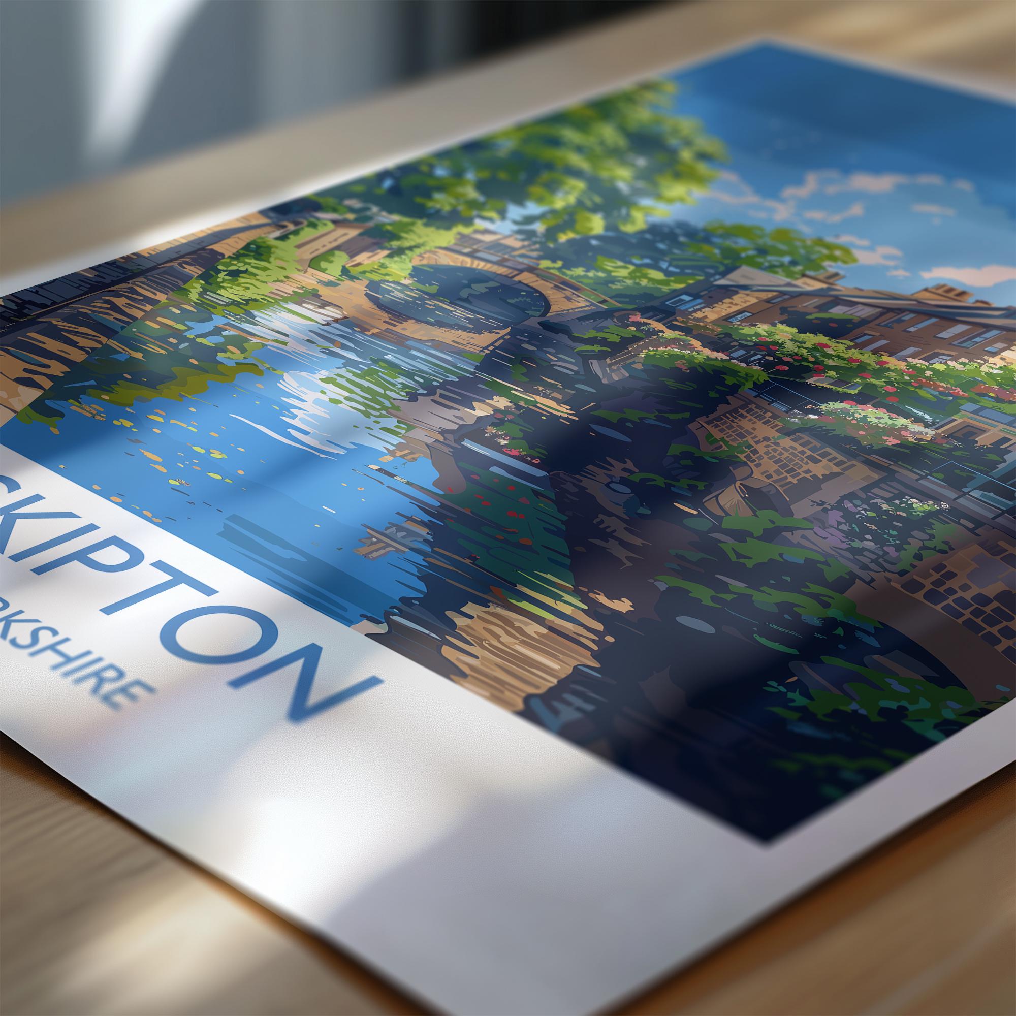 Skipton Travel Print Wall Art, Travel Poster of Skipton, Skipton Art Print, North Yorkshire Wall Print, Yorkshire Art Lovers Gift NQ Media Designs