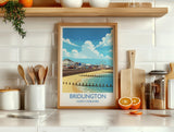 Bridlington Travel Print, Travel Poster of Bridlington, Yorkshire Gift, England, North Yorkshire Art, Bridlington Gift, Wall Art Print NQ Media Designs