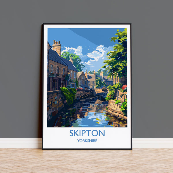 Skipton Travel Print Wall Art, Travel Poster of Skipton, Skipton Art Print, North Yorkshire Wall Print, Yorkshire Art Lovers Gift