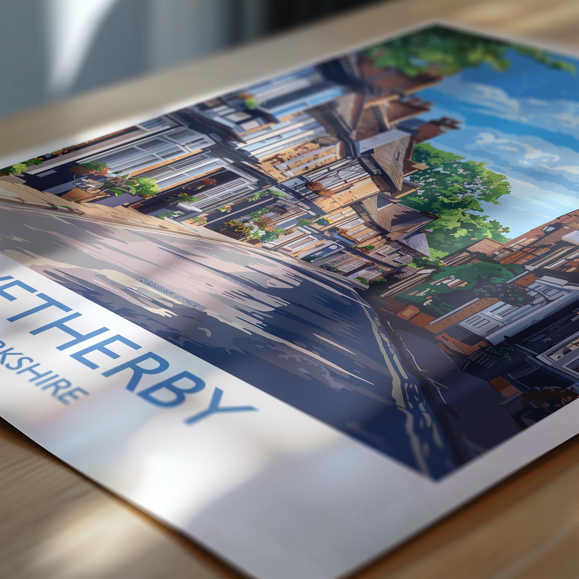 Wetherby Travel Poster Wall Art, Travel Print of Wetherby, Yorkshire, England, Wetherby Art Lovers Gift, England Gift NQ Media Designs