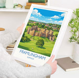 Framlingham Castle Print, Suffolk Wall Art with Border, Medieval Castle Poster, English Travel Print, Framlingham Gift Print