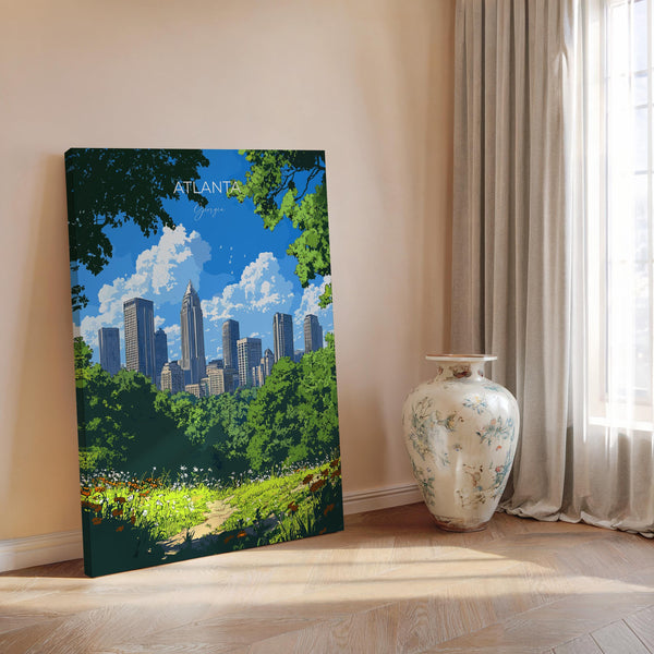 Atlanta Travel Poster, Travel Print of Atlanta, Georgia, Atlanta Art Lovers Gift, USA Gift, Wall Art Print