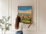 Adelaide Australia Travel Print, Adelaide Skyline Wall Art, River Torrens Poster, South Australia Cityscape Illustration, Australia Decor