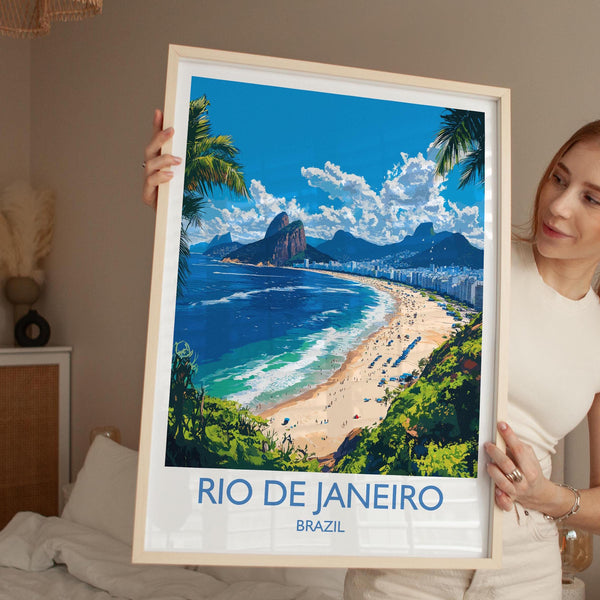 Rio De Janeiro Travel Print, Travel Poster of Rio De Janeiro , Brazil City Poster, Rio De JaneiroWall Art Lovers Gift, Brazil Art Gift