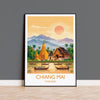 Chiang Mai Travel Print, Travel Poster of Chiang Mai, Thailand, Chiang Mai Art Lovers Gift, Wall Art Print NQ Media Designs
