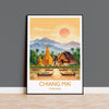 Chiang Mai Travel Print, Travel Poster of Chiang Mai, Thailand, Chiang Mai Art Lovers Gift, Wall Art Print