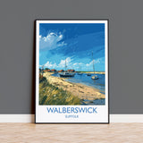 Walberswick Travel Print, Travel Poster of Walberswick, Walberswick Art Lovers Gift, Suffolk Coast Wall Art NQ Media Designs