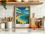 Busan Travel Print | Haeundae Coast, South Korea Wall Art