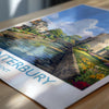 Canterbury Travel Print, Travel Poster of Canterbury, England, Canterbury Cathedral, Kent Art Lovers Gift, Wall Art Print