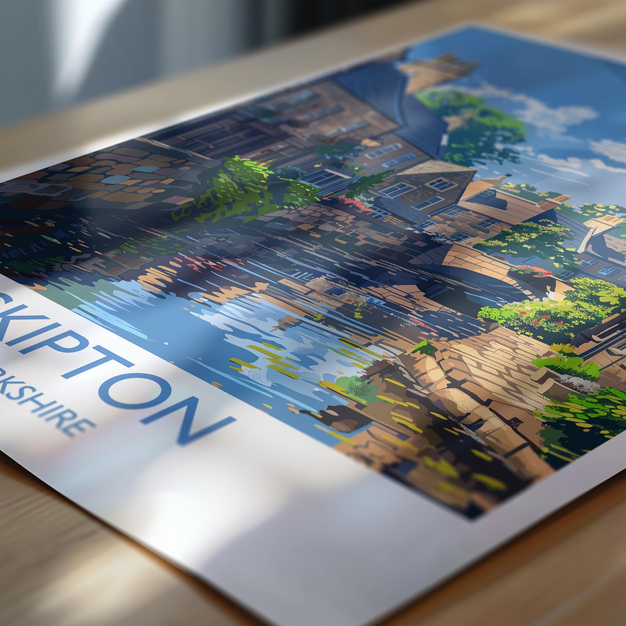 Skipton Travel Print Wall Art, Travel Poster of Skipton, Skipton Art Print, North Yorkshire Wall Print, Yorkshire Art Lovers Gift NQ Media Designs