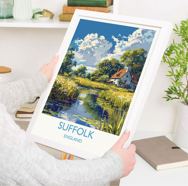 Suffolk Print Wall Art, Travel Poster of Suffolk, England, Suffolk Art Lovers Gift, England Wall Art Print