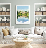 Nottingham University Travel Poster, University of Nottingham Wall Art, Historic UK University Illustration, Nottingham Gift