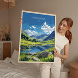 Snowdonia Travel Poster Wall Art, Snowdonia Travel Print, Wales, Welsh Art, Snowdonia Art lovers Gift, Wall Art Print NQ Media Designs