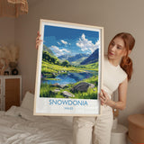 Snowdonia Travel Poster, Snowdonia Travel Print, Wales, Welsh Art, Snowdonia Gift, Wall Art Print NQ Media Designs