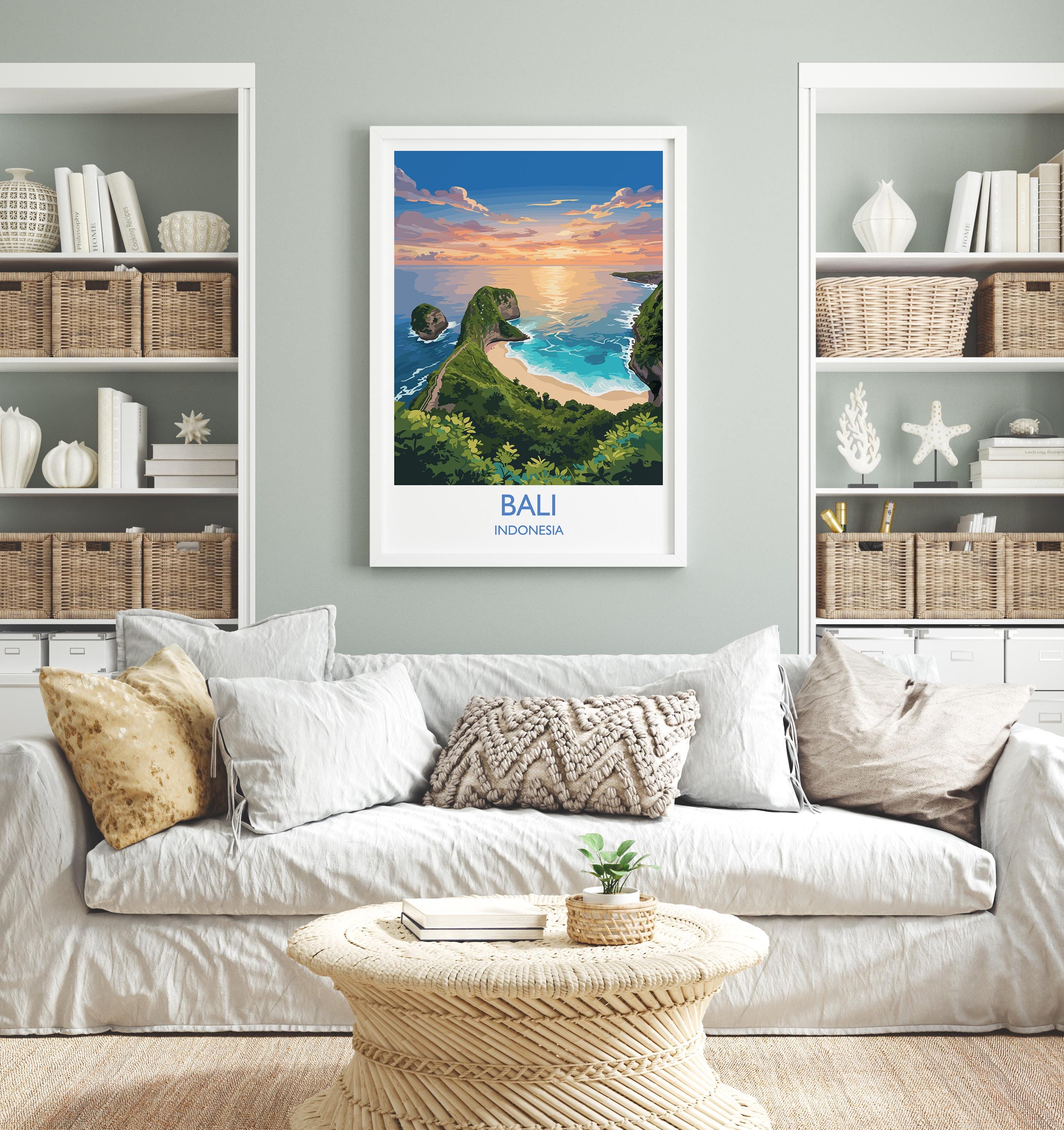 Bali Travel Print, Travel Poster of Bali, Kelingking Beach, Indonesia, Bali Travel Wall Art Gift NQ Media Designs