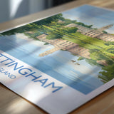 Nottingham University Travel Poster, University of Nottingham Wall Art, Historic UK University Illustration, Nottingham Gift