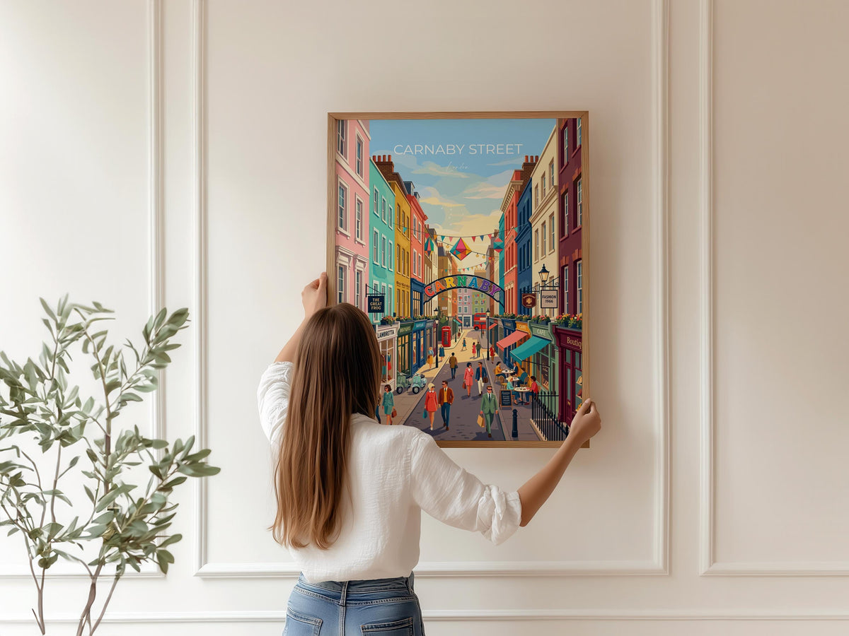 Carnaby Street Poster, London Wall Art, Soho London Print, Carnaby Street Gift, British Travel Poster
