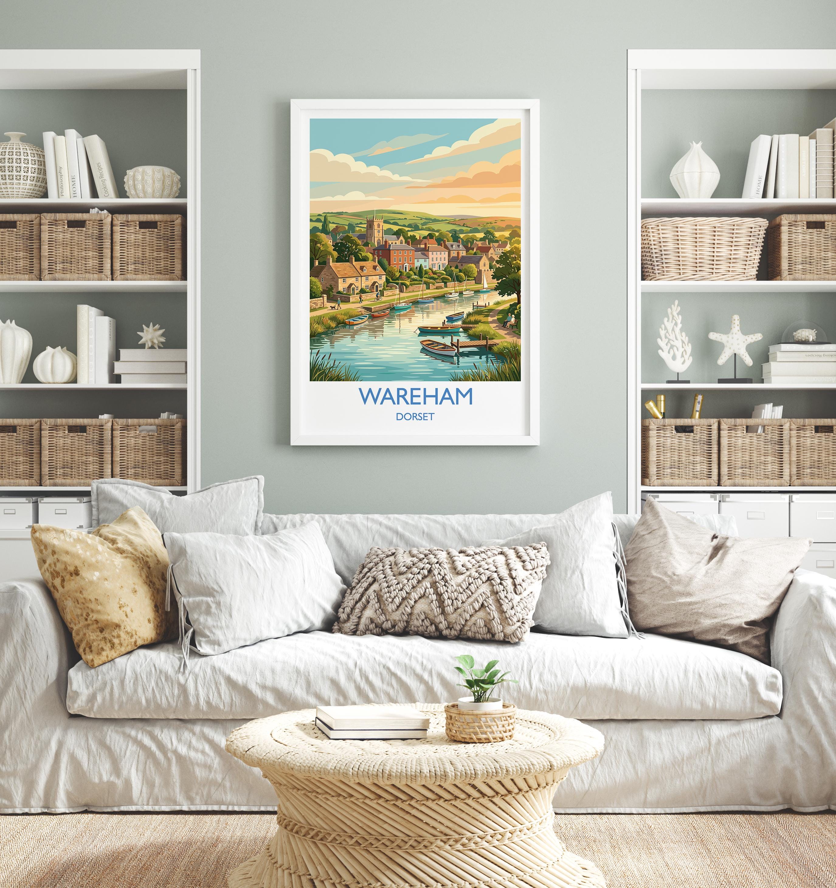 Wareham Dorset Print, Historic Saxon Walled Town Wall Art, River Frome Travel Poster, Dorset Countryside Decor, UK Gift