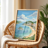San Sebastian Poster, La Concha Wall Art, Basque Coast Print, Spain Travel Poster, San Sebastian Gift