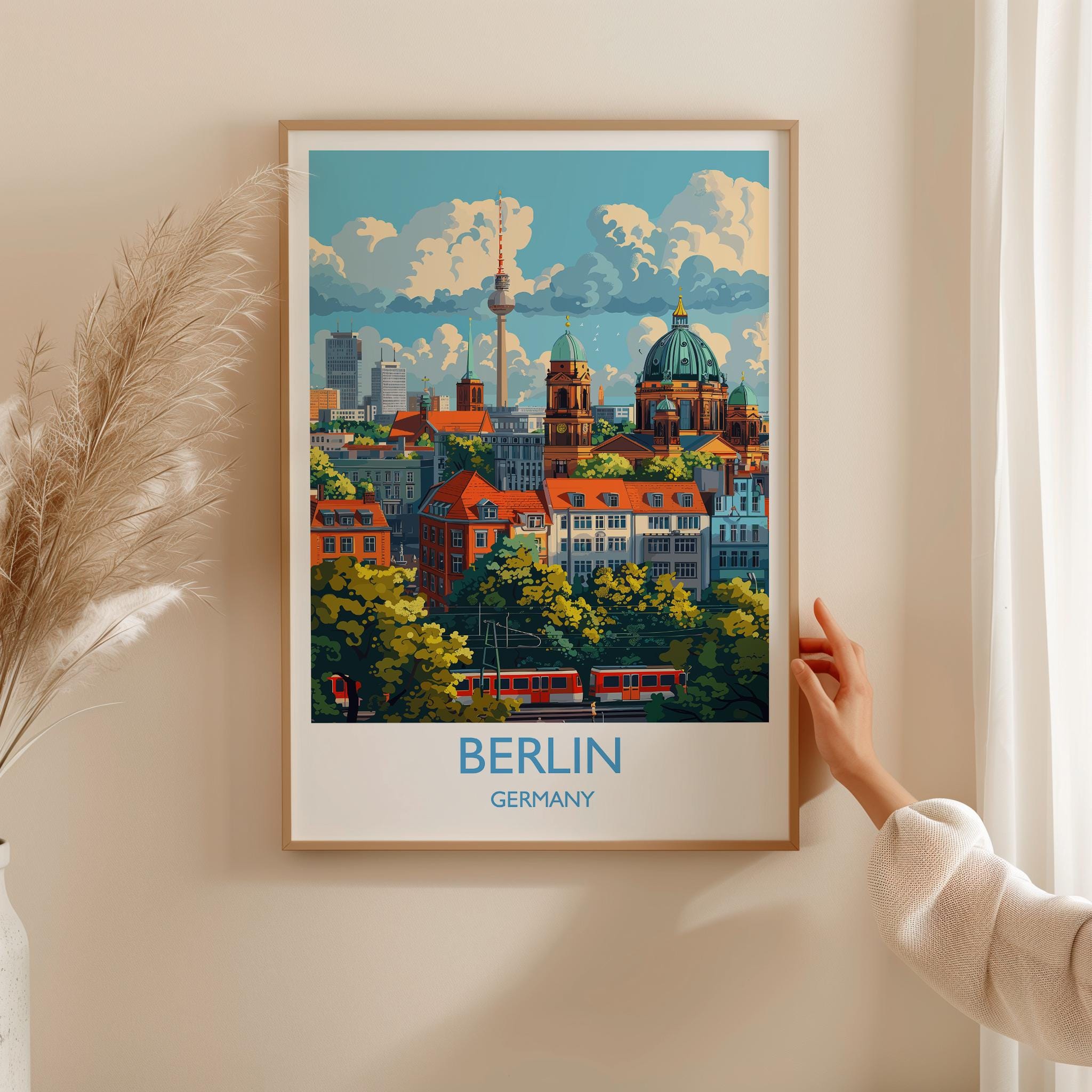 Berlin Travel Print Wall Art, Travel Poster of Berlin, Berlin Art Lovers Gift, Germany Art Gift NQ Media Designs