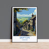 Skipton Travel Print Wall Art, Travel Poster of Skipton, Skipton Art Print, North Yorkshire Wall Print, Yorkshire Art Lovers Gift