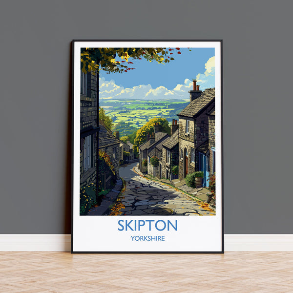 Skipton Travel Print Wall Art, Travel Poster of Skipton, Skipton Art Print, North Yorkshire Wall Print, Yorkshire Art Lovers Gift
